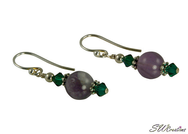 Emerald Green Fluorite Gemstone Earrings - SWCreations
