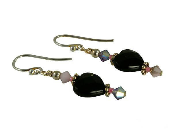 onyx beaded earrings