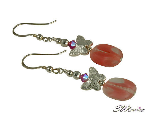 Candy Pink Butterfly Handmade Earrings - SWCreations
