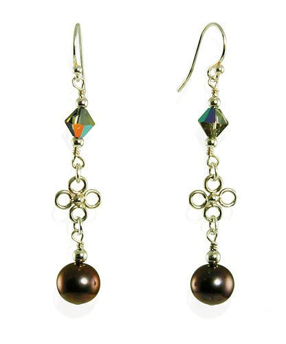 Dazzling Volcano Purple Pearl Crystal Earrings - SWCreations
