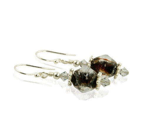 Chestnut Shimmer Topaz Crystal Beaded Earrings - SWCreations
