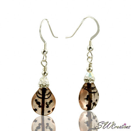 Handcrafted Lovely Mauve Crystal Ladybug Beaded Earrings – SWCreations