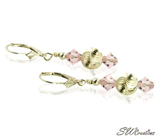 Champagne Rose Beaded Crystal Earrings - SWCreations
