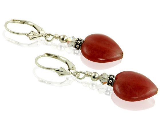 Amour Cherry Crystal Heart Earrings - SWCreations
