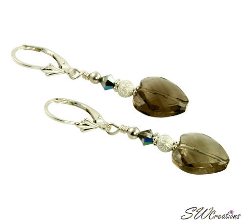 Vitrial Topaz Heart Gemstone Crystal Earrings - SWCreations
 - 1