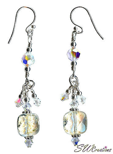 Golden Fleece Gold Point Crystal Earrings - SWCreations
