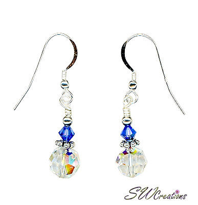 Glistening Sapphire Crystal Beaded Earrings - SWCreations

