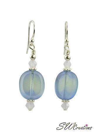 Violet Opal Blue Window Bali Earrings - SWCreations
