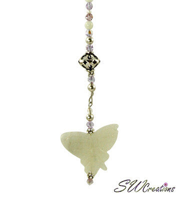 Jade Lilac Butterfly Crystal Creations Fan Pull - SWCreations
 - 1
