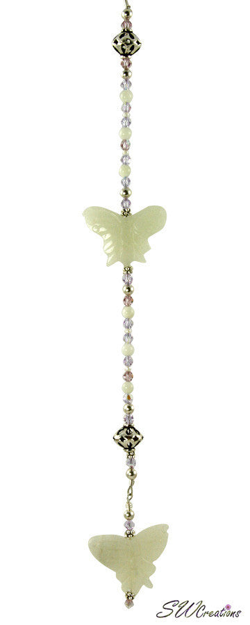 Jade Lilac Butterfly Crystal Creations Fan Pull - SWCreations
 - 2