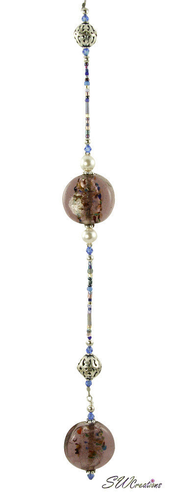 Sapphire Amethyst Confetti Beaded Fan Pull - SWCreations
 - 2