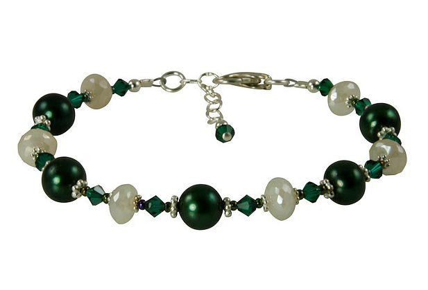 Emerald Pearl Chalcedony Gemstone Bracelet - SWCreations
 - 3