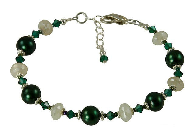 Emerald Pearl Chalcedony Gemstone Bracelet - SWCreations
 - 1