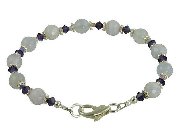 Blue Chalcedony Gemstone Beaded Bracelets - SWCreations
 - 2