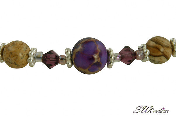 Purple Varascite Jasper Gemstone Beaded Bracelets - SWCreations
 - 2