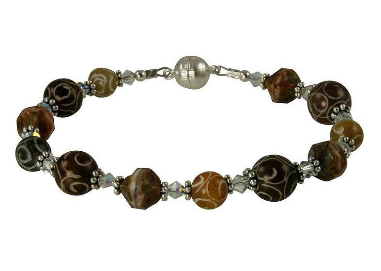 Carved Jade Gemstone Crystal Bead Bracelet - SWCreations
