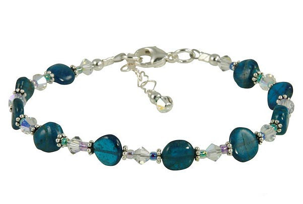 Aqua Apatite Gemstone Beaded Bracelet - SWCreations
 - 1