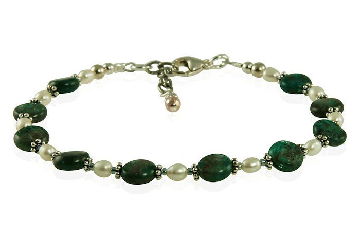 Teal Green Labradorite Gemstone Bracelet - SWCreations
 - 1