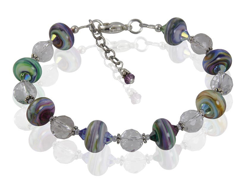 Art Chaos Crystal Lampwork Bracelet - SWCreations
