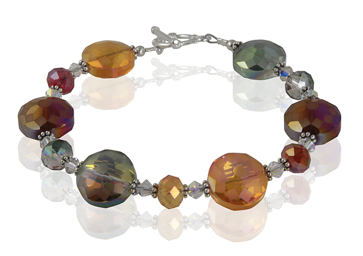 Autumn Crystal Glass Beaded Bracelet - SWCreations
