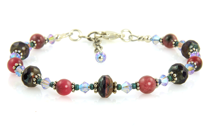 Cherry Jade Gemstone Crystal Bracelet - SWCreations
