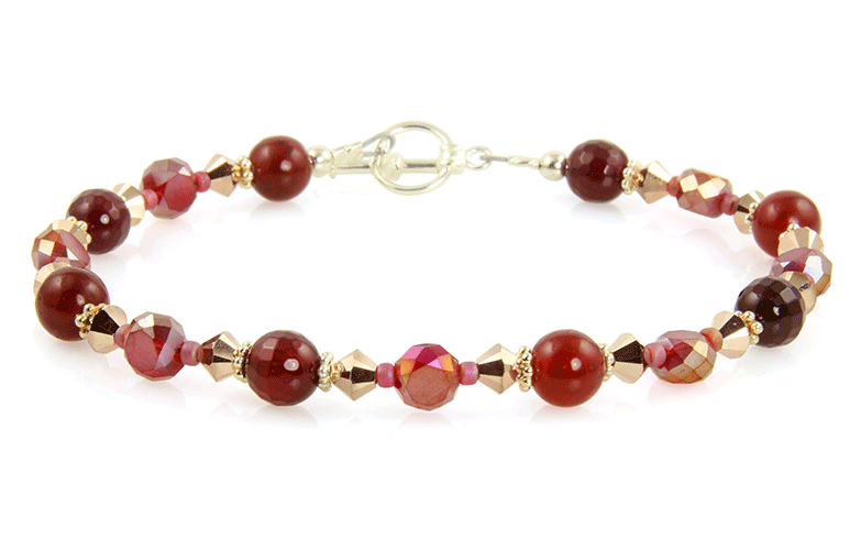 Golden Red Jade Gemstone Bracelet - SWCreations
