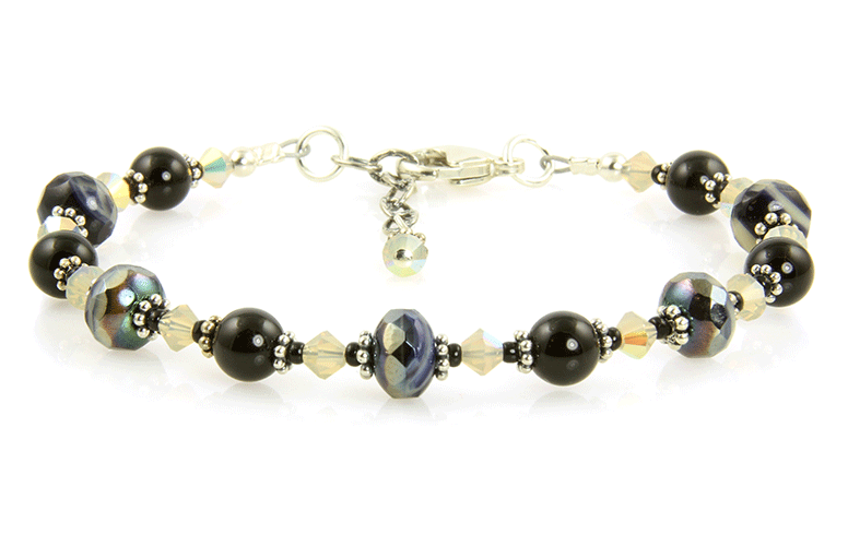 Black Sand Opal Crystal Bracelet - SWCreations
