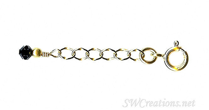 Golden Cosmo Jet Crystal Beaded Bracelet Extender - SWCreations
