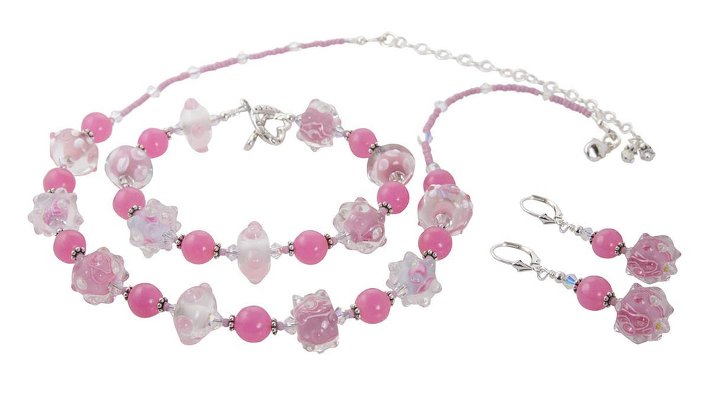 Pretty in Pink Lampwork Jewelry Set - SWCreations
 - 1