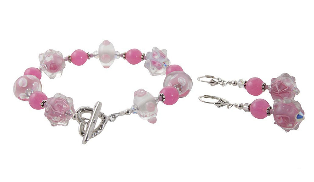 Pretty in Pink Lampwork Jewelry Set - SWCreations
 - 4