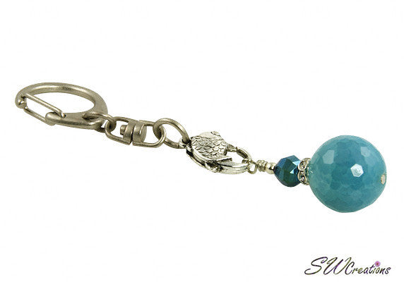 Fancy Aqua Jade Keychain Purse Charm - SWCreations
 - 2