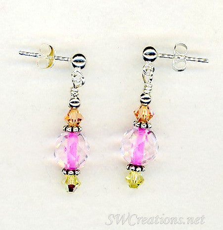 Wow It's Pink Crystal Earrings - SWCreations

