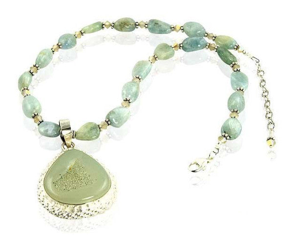 Cheremai Green Gemstone Crystal Beaded Necklace - SWCreations
 - 1