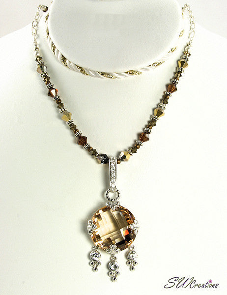 Rosaline Gold Topaz Crystal Necklace - SWCreations
