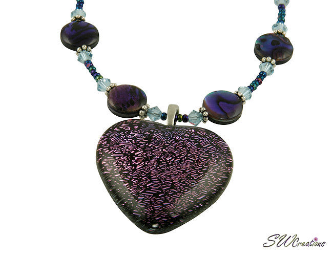 Purple Heart Extravagance Beaded Necklace - SWCreations
 - 2