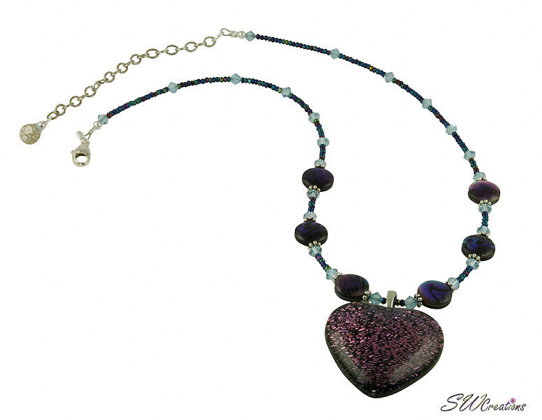 Purple Heart Extravagance Beaded Necklace - SWCreations
 - 1