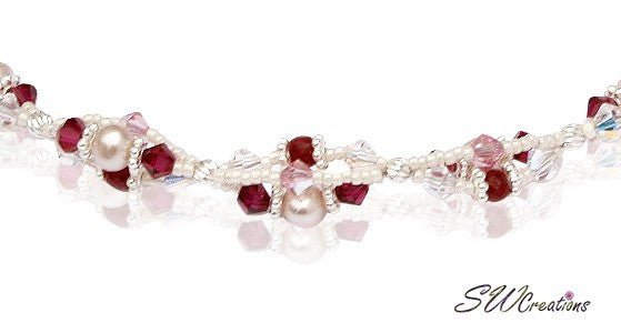 Handmade Ruby Gemstone Pearl Twist Necklace - SWCreations
 - 2
