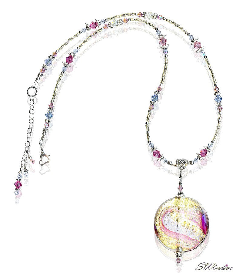 Lavender Rose Swirl Venetian Necklace - SWCreations
 - 1