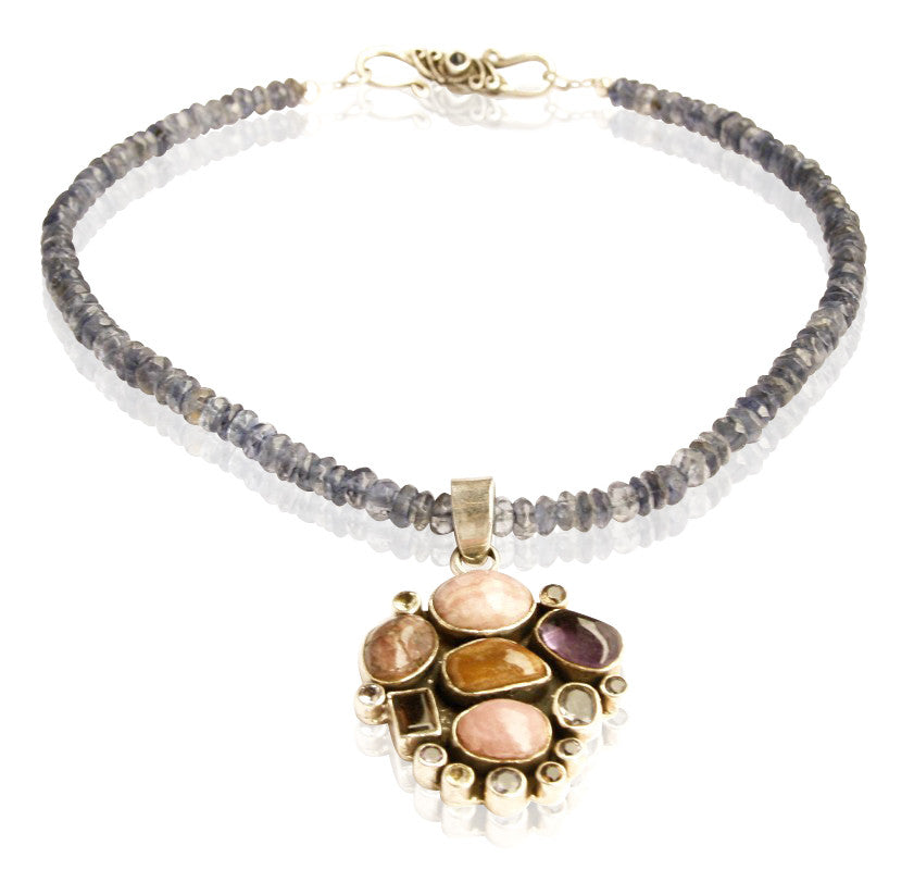 Iolite Gemstone Beaded Necklace - SWCreations
