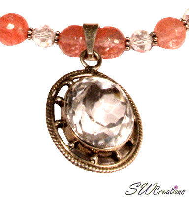 Cherry Crystal Gemstone Beaded Necklace Set - SWCreations
 - 2