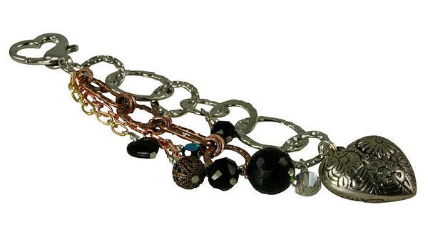 Black Crystal Gemstone Beaded Purse Charm - SWCreations
