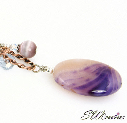 Lavender Swirl Gemstone Crystal Beaded Purse Charm - SWCreations
 - 2