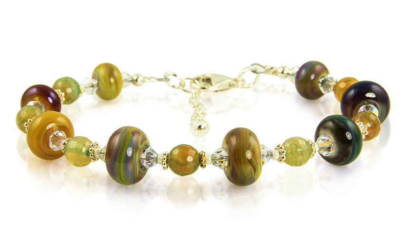 Handmade Desert Topaz Lampwork Bead Bracelet SWCreations