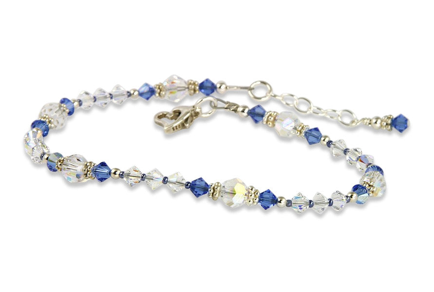 Shimmering - Something Blue Sapphire Wedding Anklet - SWCreations
 - 1
