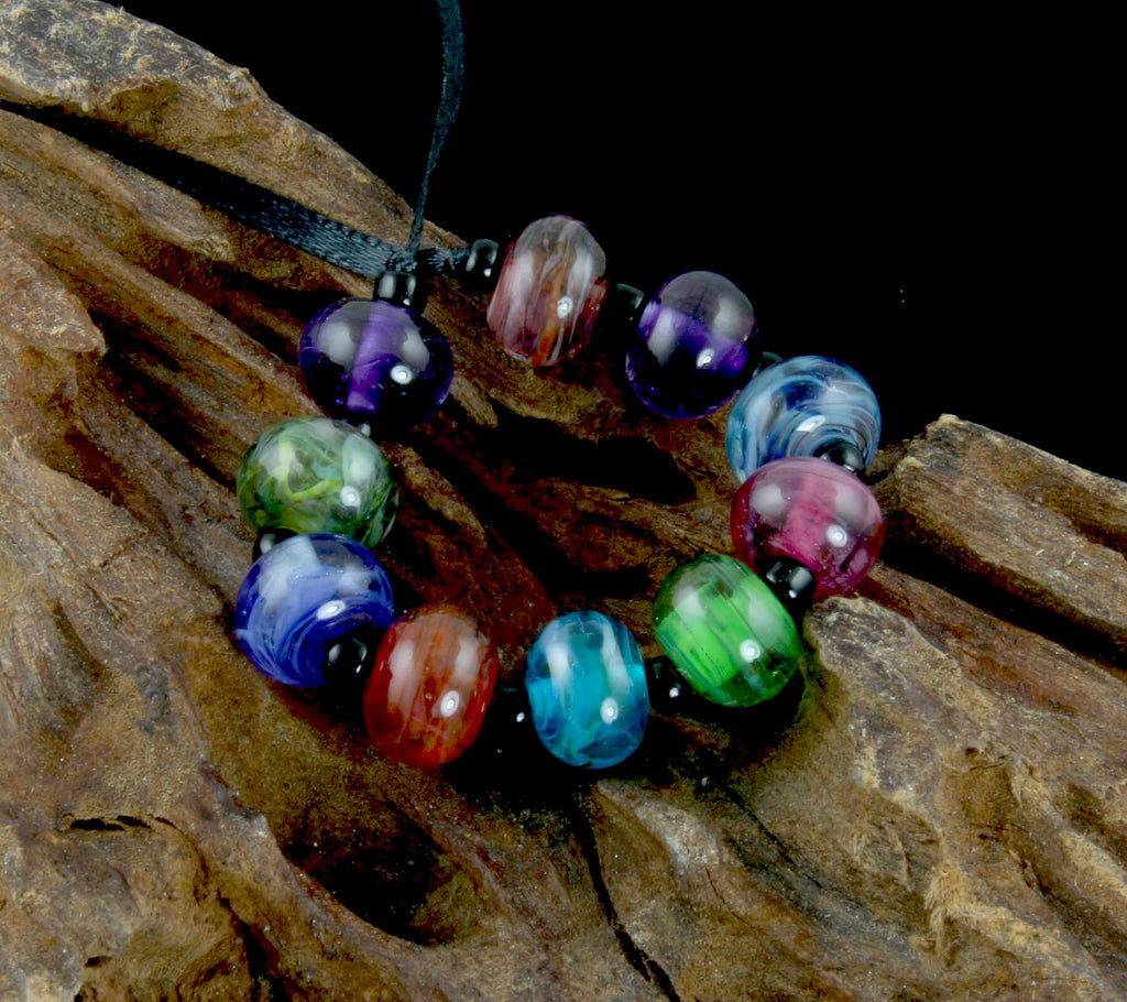 colorful lampwork beads