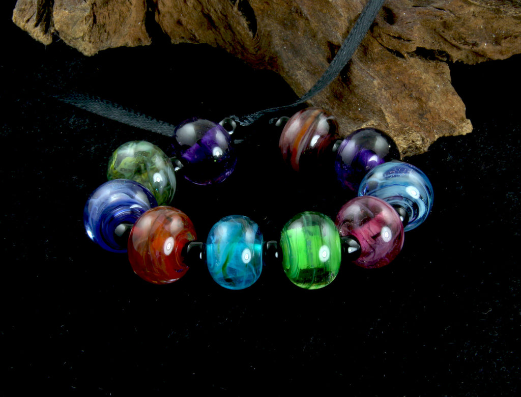 colorful lampwork beads