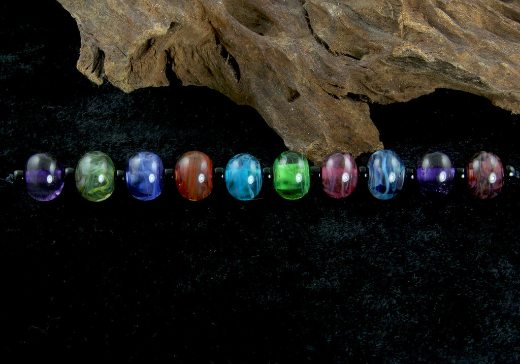 colorful lampwork beads set