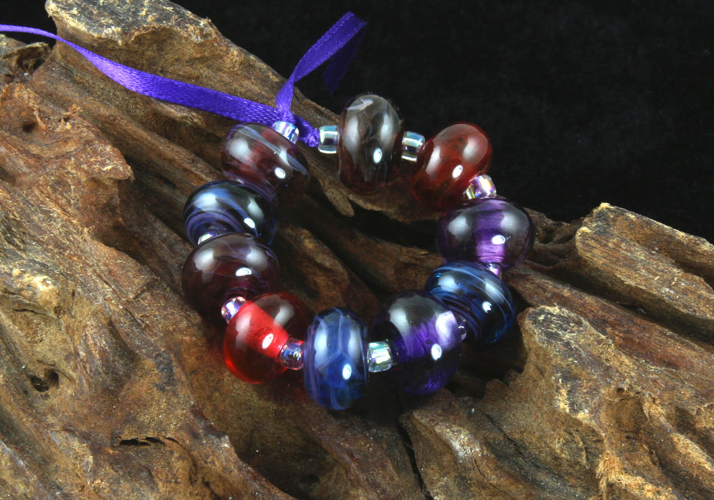 purple lampwork beads