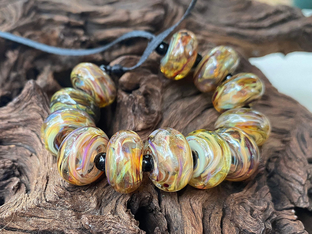 multicolor lampwork bead set