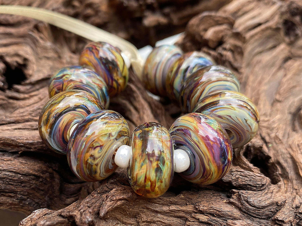 multicolor lampwork beads